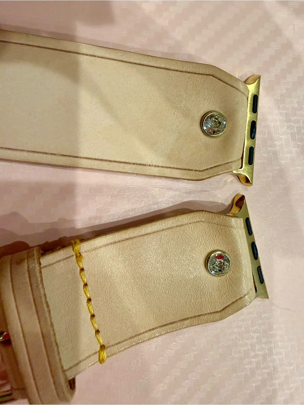 Vachetta Leather Watch Band with Gold Hardware by Spark*l Bands